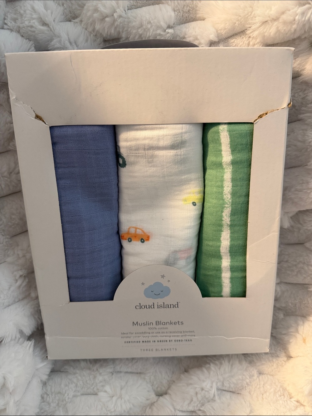 Cloud Island Muslin Blankets 3 pack